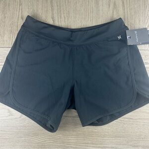 S Hurley Phantom Black Board Shorts Swim Athletic Stretch 4.5"